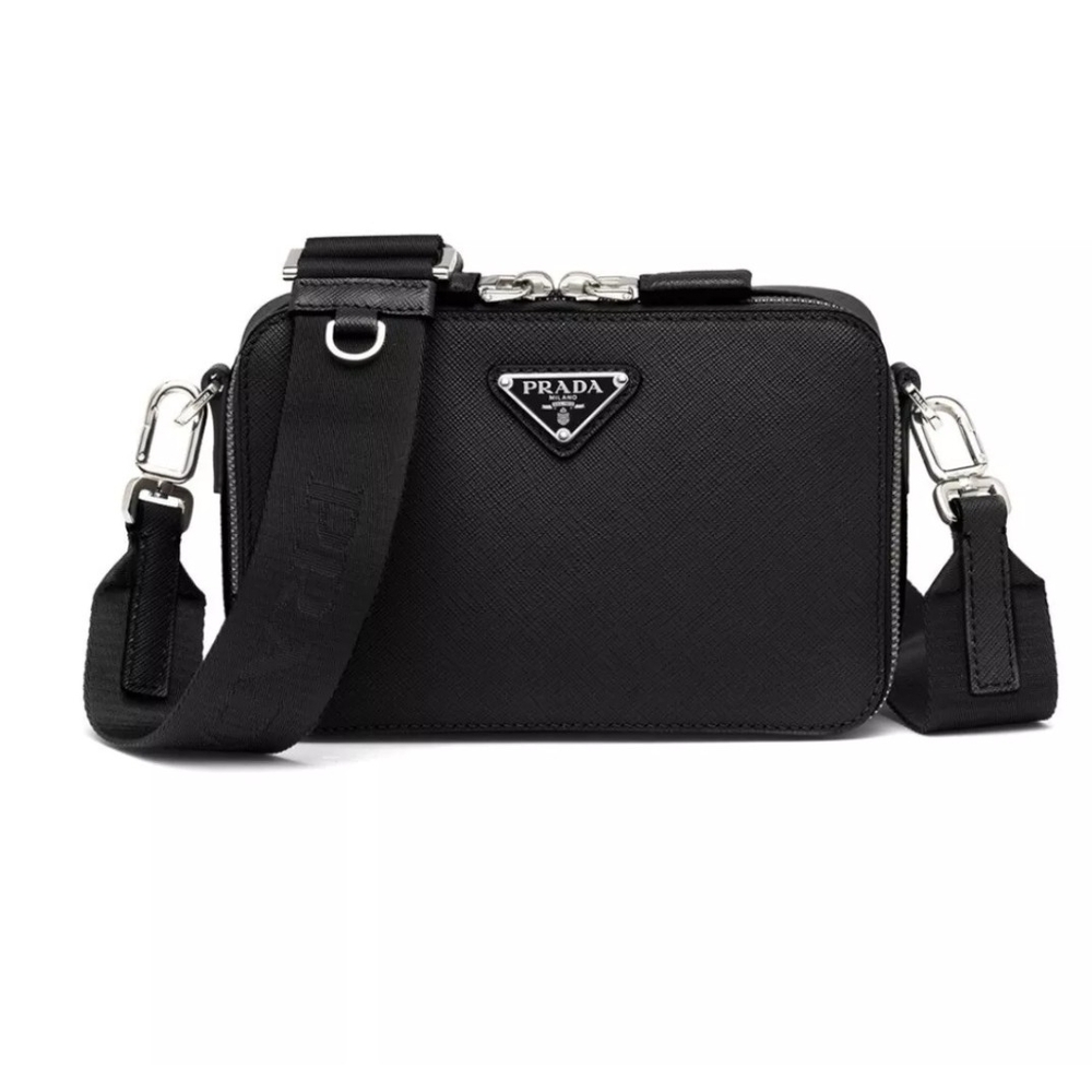 Prada Black Messenger Bag with Adjustable Strap